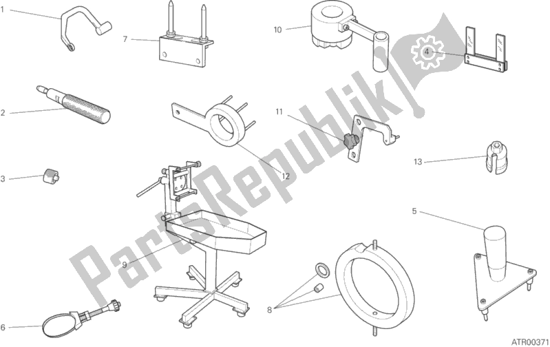Toutes les pièces pour le 001 - Outils De Service D'atelier, Moteur du Ducati Diavel Xdiavel Sport Pack Brasil 1260 2018